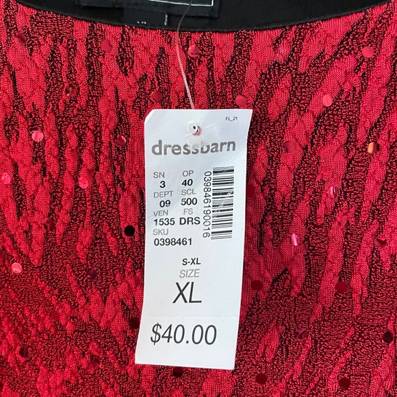Dress Barn sparkly red top sz XL - NWT - Picture 3 of 9